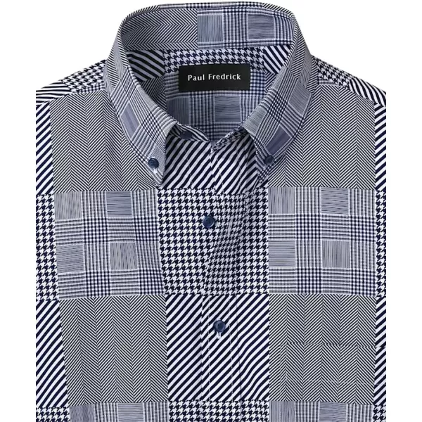 imagePaul Fredrick Mens Slim Fit Cotton Patchwork Print Casual Shirt