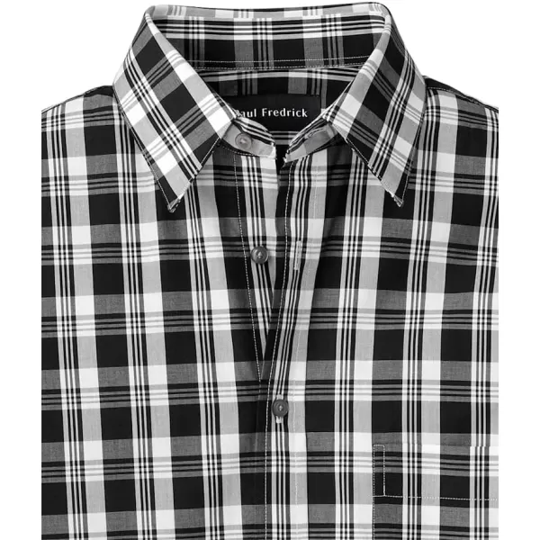 imagePaul Fredrick Mens Slim Fit Cotton Plaid Casual Shirt