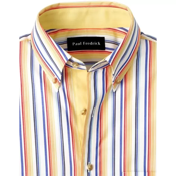 imagePaul Fredrick Mens Slim Fit Cotton Stripe Casual Shirt