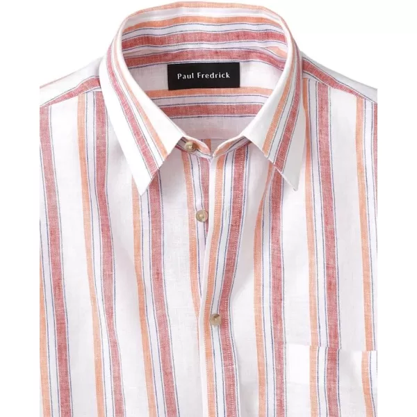 imagePaul Fredrick Mens Slim Fit Linen Stripe Casual Shirt