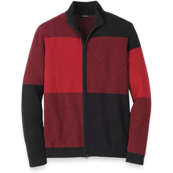imagePaul Fredrick Mens Cotton Full Zip Mock Neck Sweater