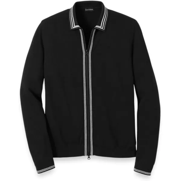 imagePaul Fredrick Mens Cotton Full Zip PoloBlack