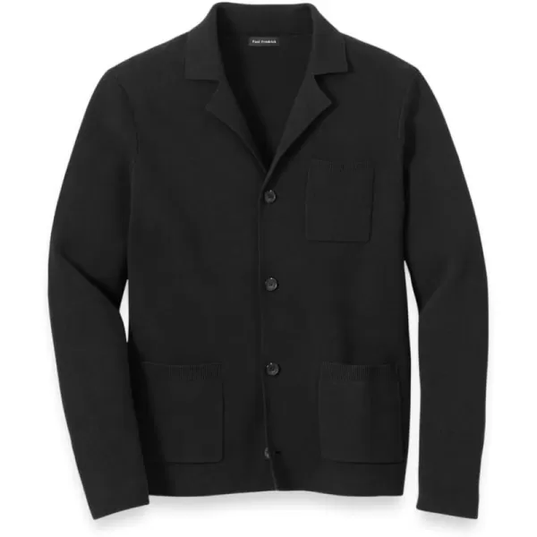 imagePaul Fredrick Mens Cotton Notch Lapel Cardigan SweaterBlack