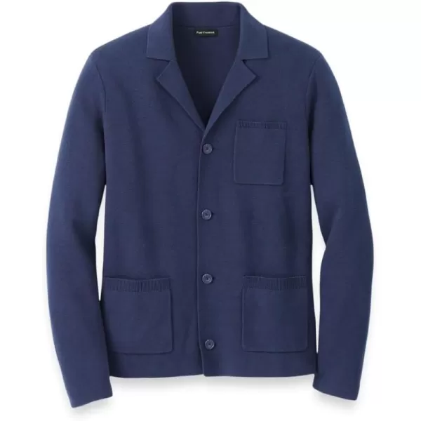 imagePaul Fredrick Mens Cotton Notch Lapel Cardigan SweaterNavy