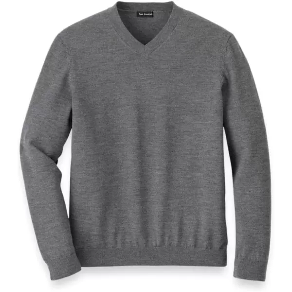 imagePaul Fredrick Mens Merino Wool VNeck SweaterGrey