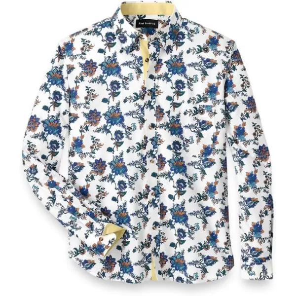 imagePaul Fredrick Mens Slim Fit Cotton Floral Print Casual Shirt