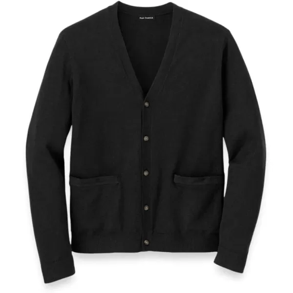 imagePaul Fredrick Mens Supima Cotton Button Front CardiganBlack