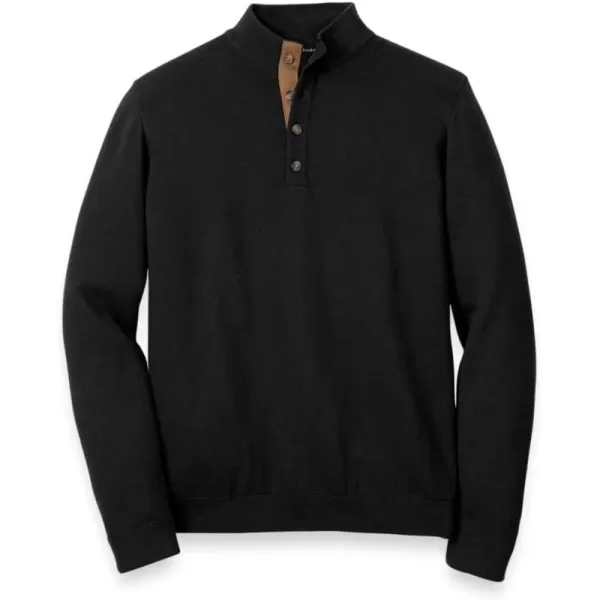 imagePaul Fredrick Mens Supima Cotton Four Button Mock Neck SweaterBlack