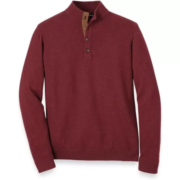 imagePaul Fredrick Mens Supima Cotton Four Button Mock Neck SweaterBurgundy