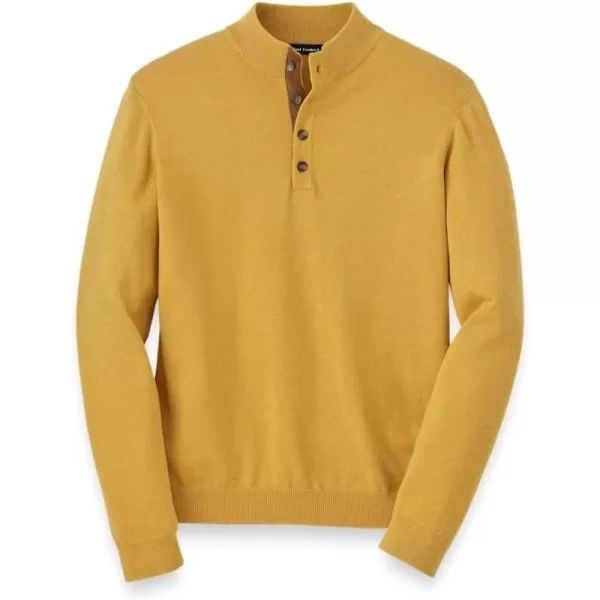 imagePaul Fredrick Mens Supima Cotton Four Button Mock Neck SweaterMustard