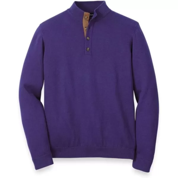 imagePaul Fredrick Mens Supima Cotton Four Button Mock Neck SweaterPlum