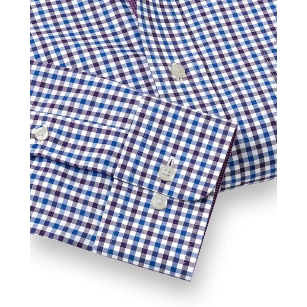 imagePaul Fredrick Mens Classic Fit NonIron Cotton Gingham Dress ShirtBluePurple