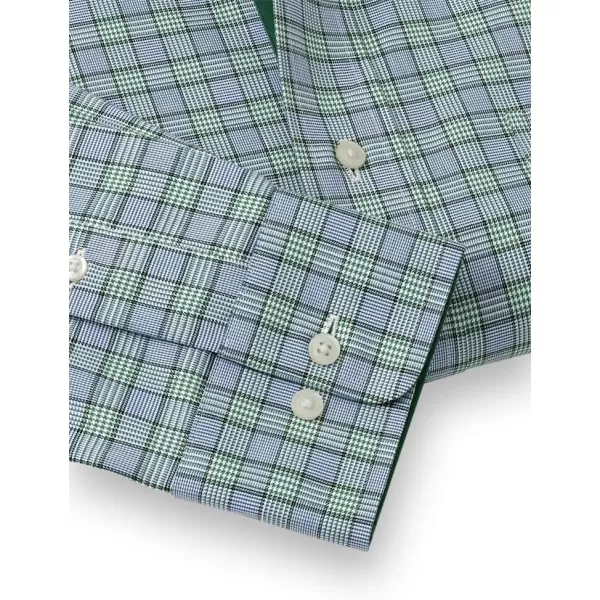 imagePaul Fredrick Mens Classic Fit NonIron Cotton Plaid Dress ShirtNavyGreen