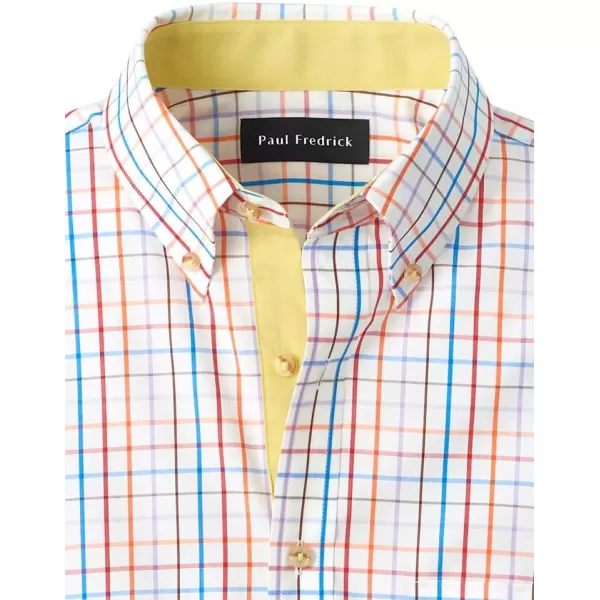 imagePaul Fredrick Mens Classic Fit Cotton Check Casual Shirt