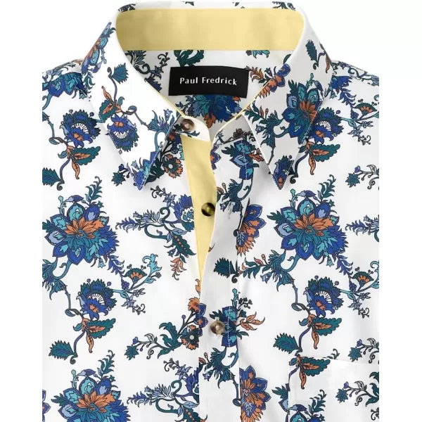 imagePaul Fredrick Mens Classic Fit Cotton Floral Print Casual Shirt