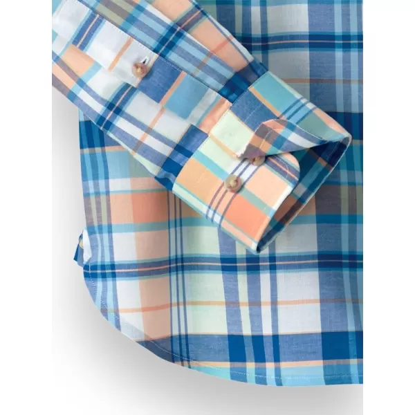 imagePaul Fredrick Mens Classic Fit Cotton Madras Plaid Casual Shirt