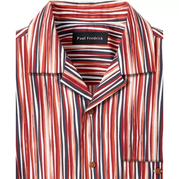 imagePaul Fredrick Mens Classic Fit Cotton Stripe Print Casual Shirt