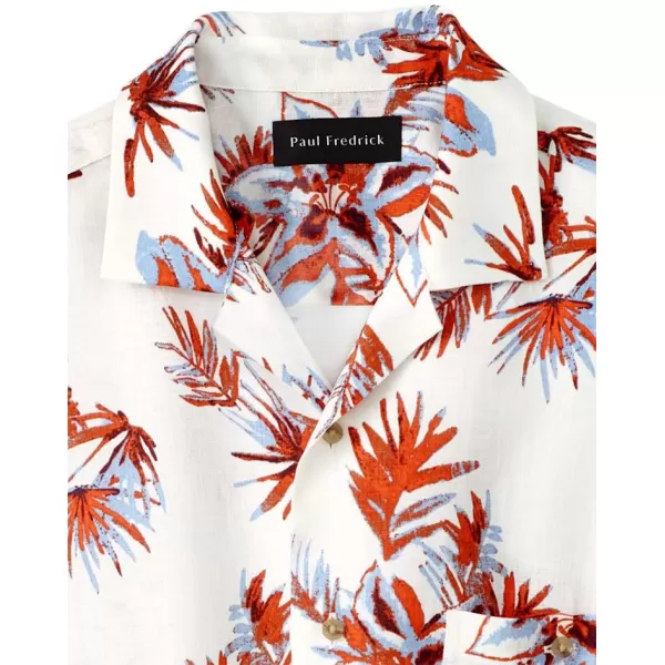 imagePaul Fredrick Mens Classic Fit Linen Floral Print Casual Shirt