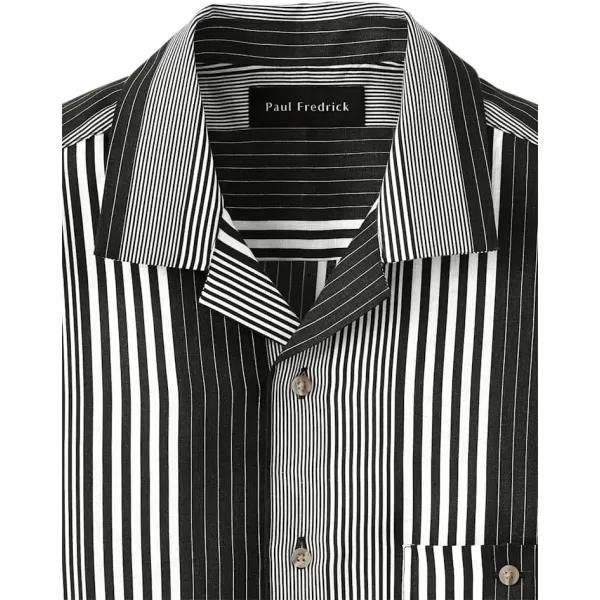 imagePaul Fredrick Mens Classic Fit Linen Stripe Print Casual Shirt
