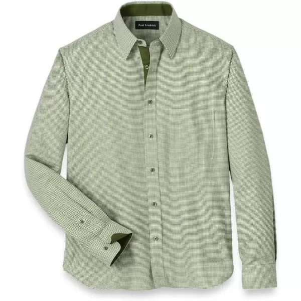 imagePaul Fredrick Mens Classic Fit Cotton Houndstooth Casual Shirt
