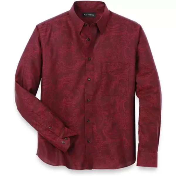 imagePaul Fredrick Mens Classic Fit Cotton Paisley Jacquard Casual Shirt