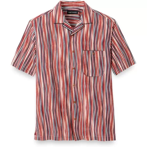 imagePaul Fredrick Mens Classic Fit Cotton Stripe Print Casual Shirt