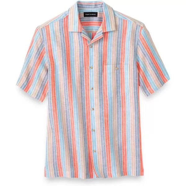 imagePaul Fredrick Mens Classic Fit Linen Stripe Casual Shirt