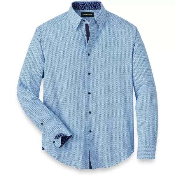 imagePaul Fredrick Mens Classic Fit PolyesterSpandex Chevron Stripe Casual Shirt
