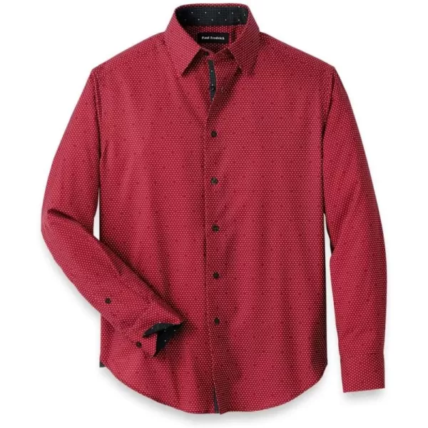 imagePaul Fredrick Mens Classic Fit PolyesterSpandex Dot Casual Shirt