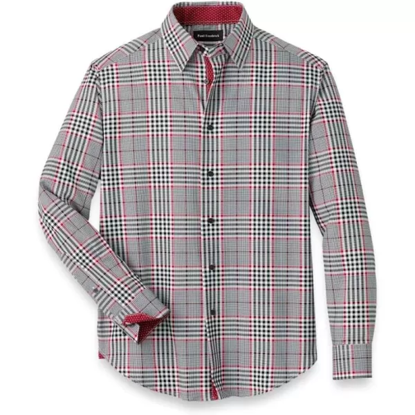 imagePaul Fredrick Mens Classic Fit PolyesterSpandex Plaid Casual Shirt