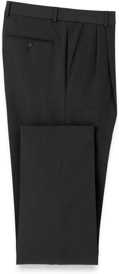 imagePaul Fredrick Mens Comfort Stretch Travel Pleated PantsBlack