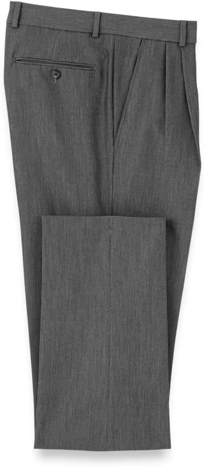imagePaul Fredrick Mens Comfort Stretch Travel Pleated PantsGrey