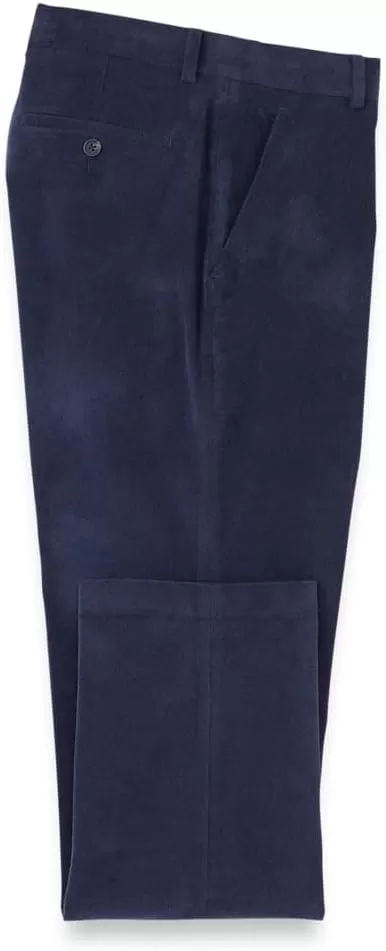 imagePaul Fredrick Mens Cotton Stretch Corduroy Flat Front PantBlue