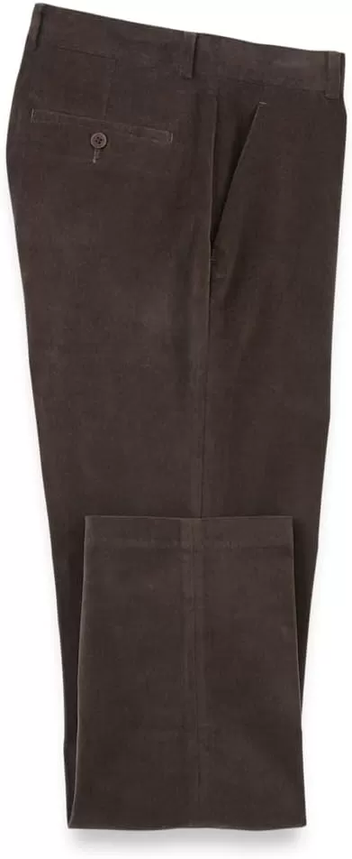 imagePaul Fredrick Mens Cotton Stretch Corduroy Flat Front PantDark Brown