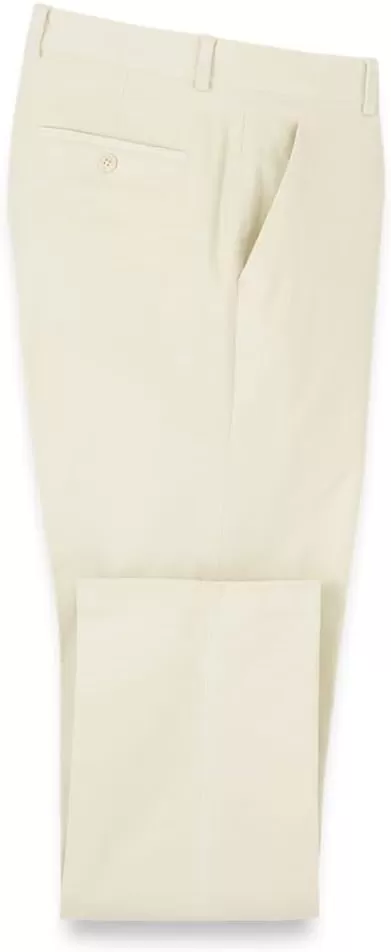 imagePaul Fredrick Mens Cotton Stretch Corduroy Flat Front PantWinter White