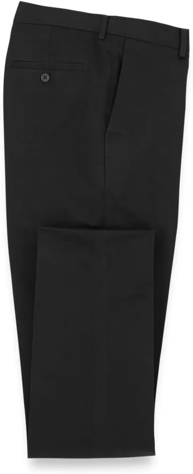 imagePaul Fredrick Mens NonIron Cotton Stretch Twill Flat Front PantBlack