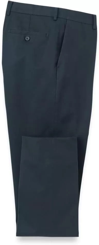 imagePaul Fredrick Mens NonIron Cotton Stretch Twill Flat Front PantInk