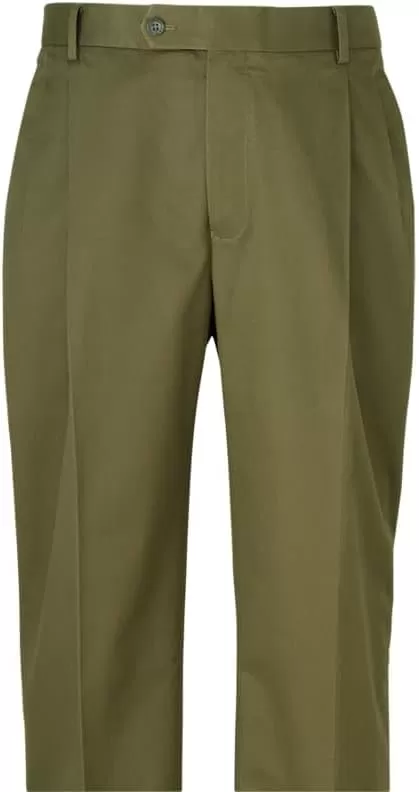 imagePaul Fredrick Mens NonIron Cotton Stretch Twill Pleated PantInk