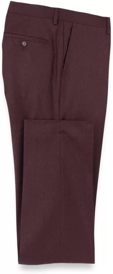imagePaul Fredrick Mens Wool Flannel Flat Front PantsBurgundy