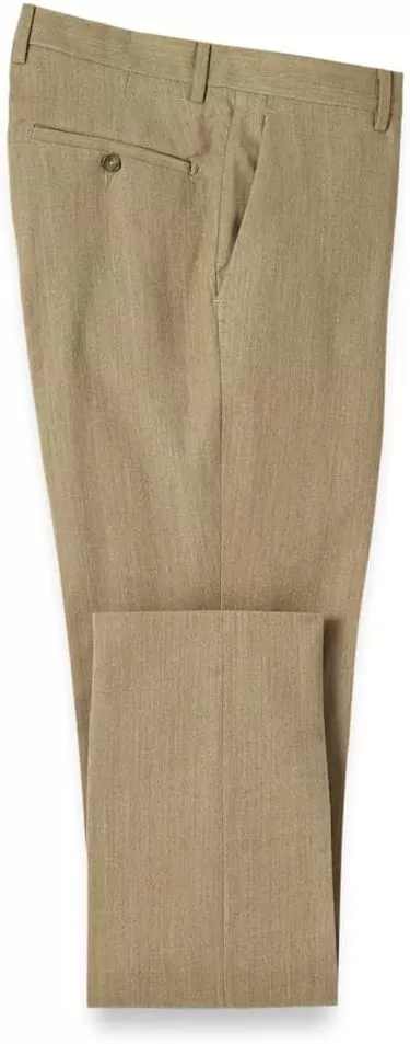 imagePaul Fredrick Mens Wool Flannel Flat Front PantsCamel