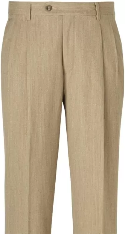 imagePaul Fredrick Mens Wool Flannel Pleated PantsBurgundy