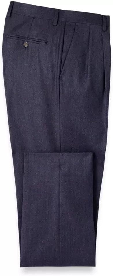 imagePaul Fredrick Mens Wool Flannel Pleated PantsPurple