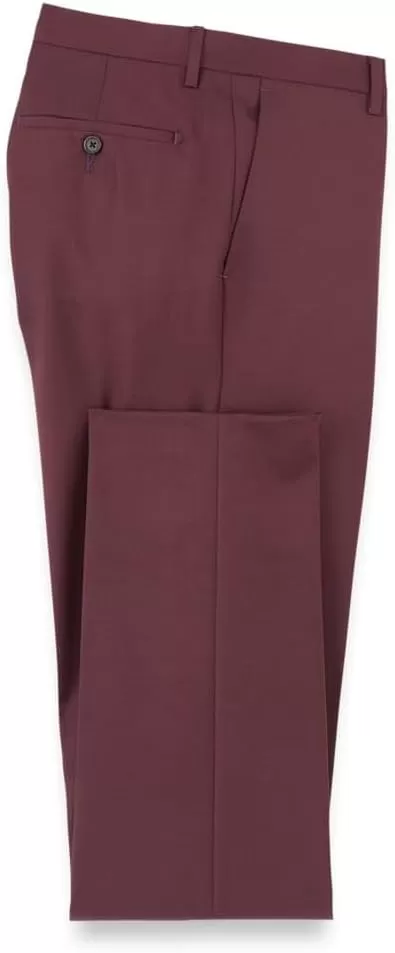 imagePaul Fredrick Mens Wool Gabardine Flat Front PantsBurgundy