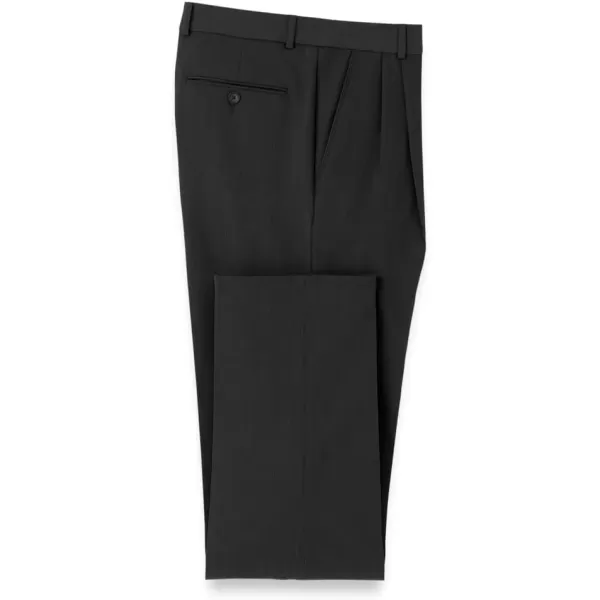 imagePaul Fredrick Mens Comfort Stretch Travel Pleated PantsBlack