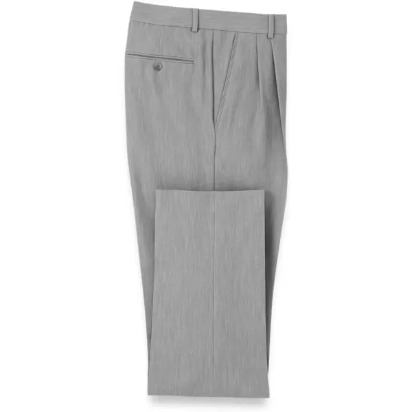 imagePaul Fredrick Mens Comfort Stretch Travel Pleated PantsPearl Grey