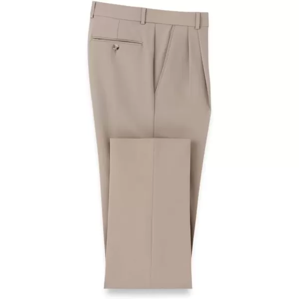 imagePaul Fredrick Mens Comfort Stretch Travel Pleated PantsStone