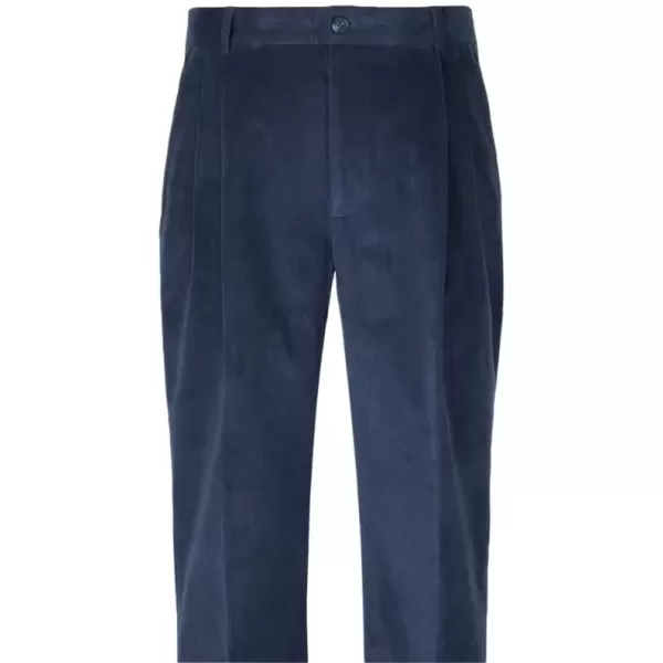 imagePaul Fredrick Mens Cotton Stretch Corduroy Pleated PantsForest Green