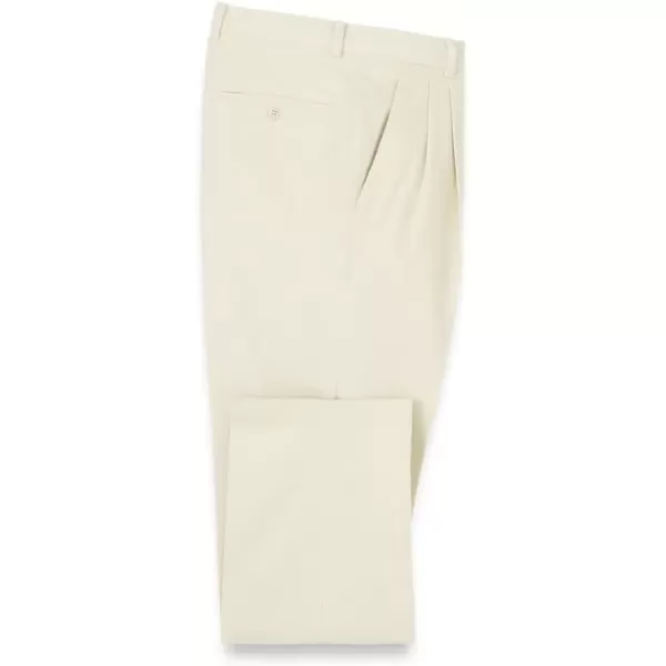 imagePaul Fredrick Mens Cotton Stretch Corduroy Pleated PantsWinter White