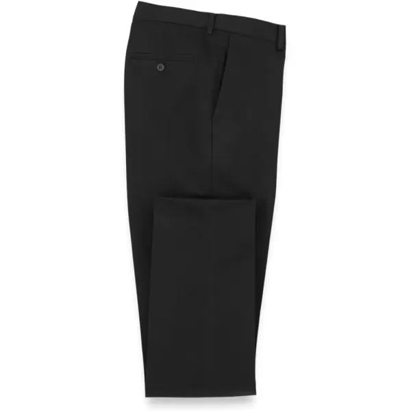 imagePaul Fredrick Mens NonIron Cotton Stretch Twill Flat Front PantBlack