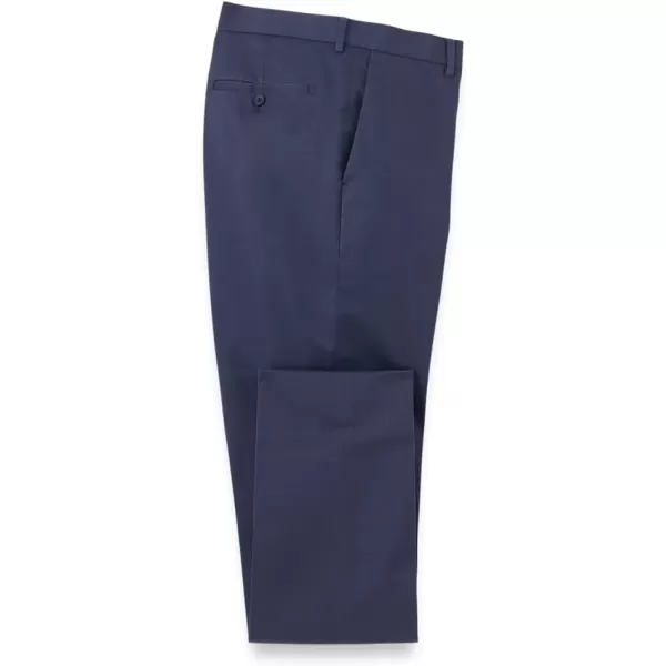 imagePaul Fredrick Mens NonIron Cotton Stretch Twill Flat Front PantBright Navy